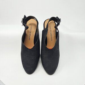 Lucky Brand Black Leather Lideton Perforated Bootie, NWOT, Size 6.5US/37EU